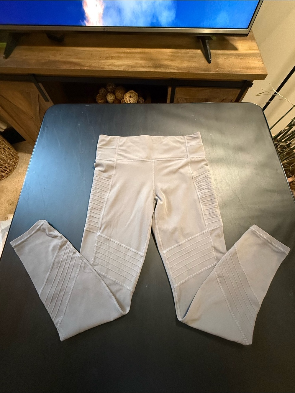 Athleta Flagstone Gray Stash Pocket Moto Tight Leggings